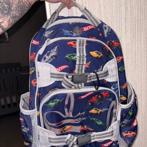 Pottery Barn Kids Blue Backpack with Car Design